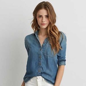 American Eagle Denim Button Up